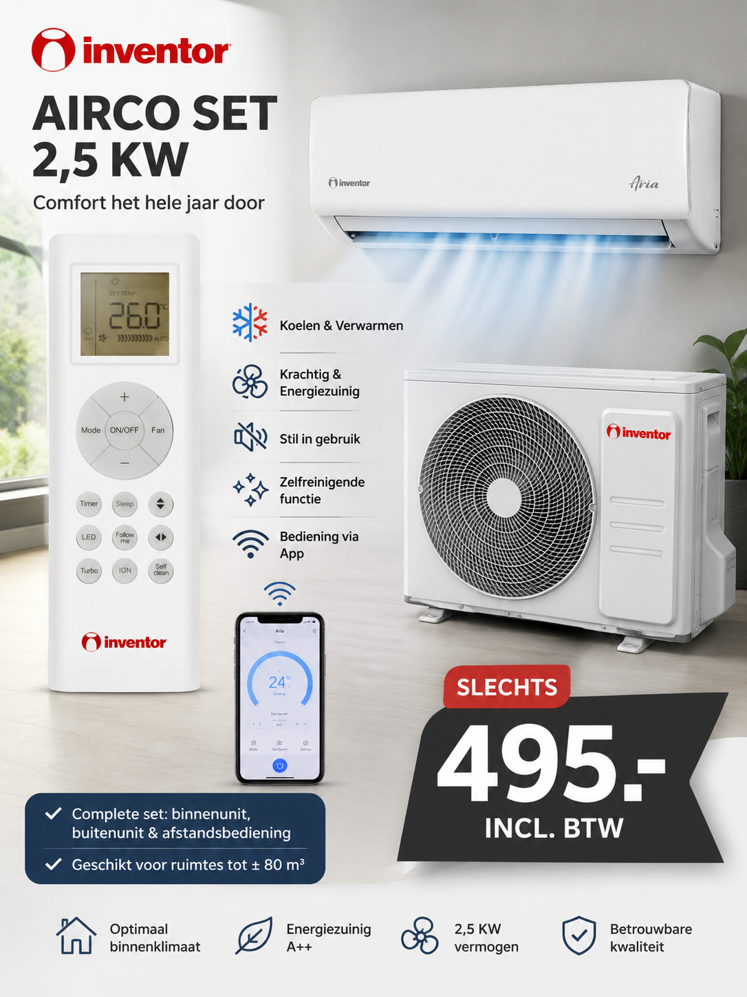 Actie 2.5kW airconditioning