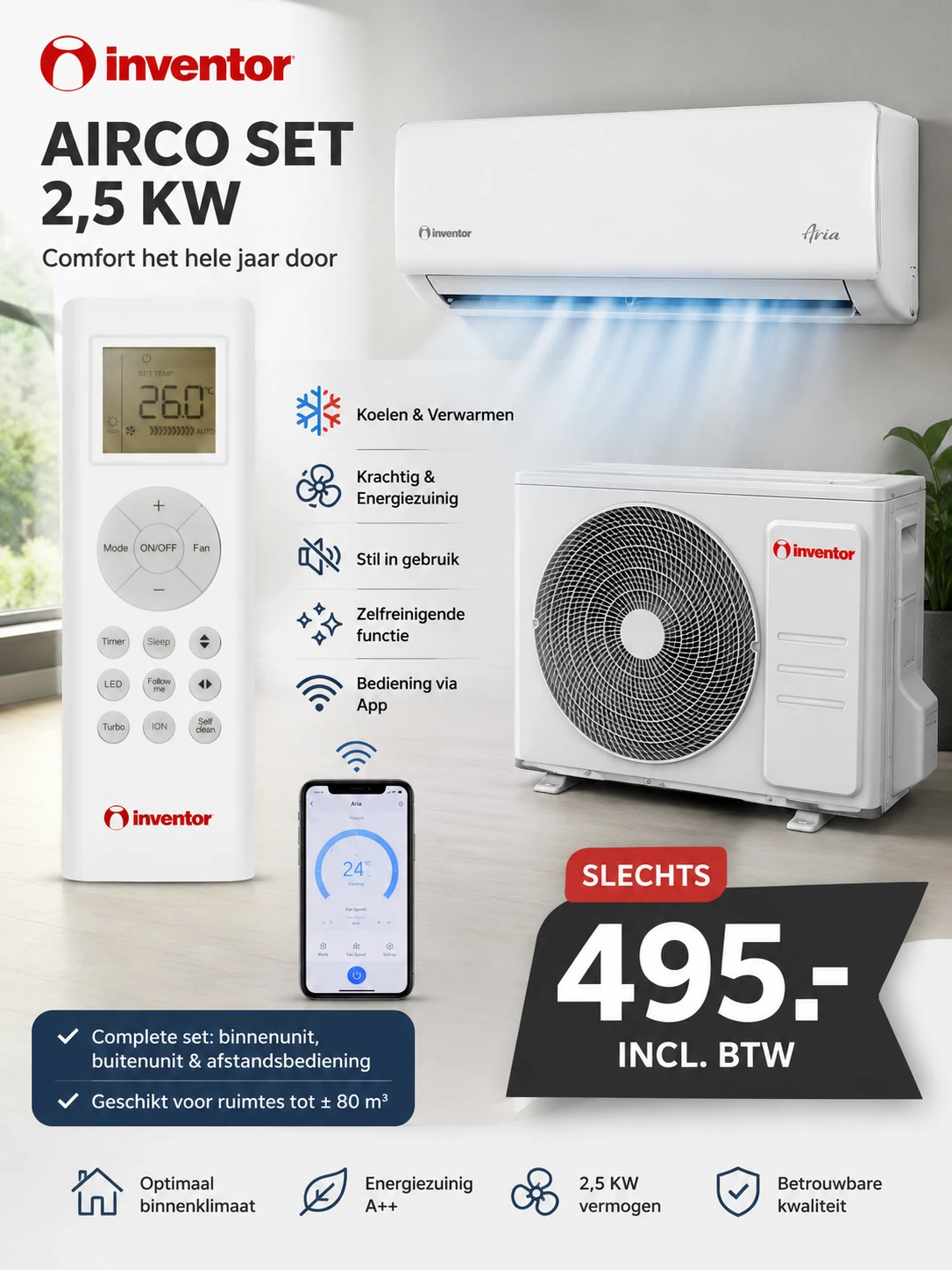 Actie 2.5kW airconditioning